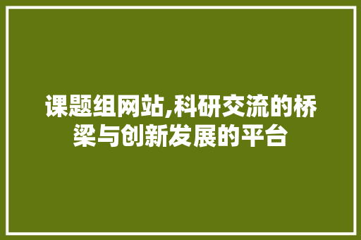课题组网站,科研交流的桥梁与创新发展的平台 课题组网站,科研交流的桥梁与创新发展的平台 SEO关键词