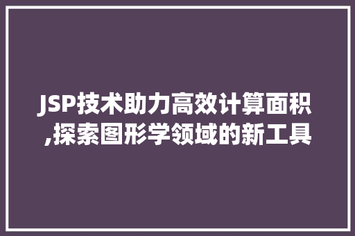 JSP技术助力高效计算面积,探索图形学领域的新工具