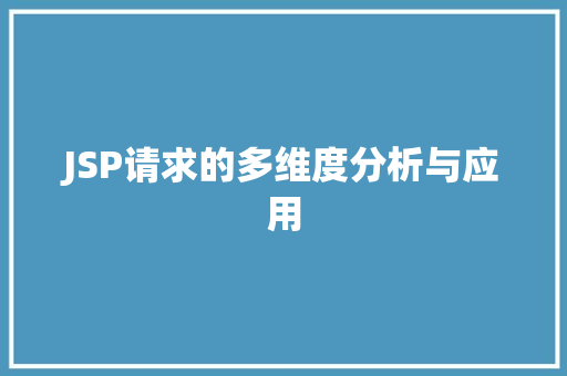 JSP请求的多维度分析与应用