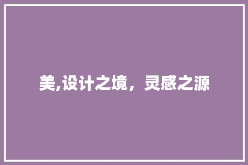 美,设计之境，灵感之源