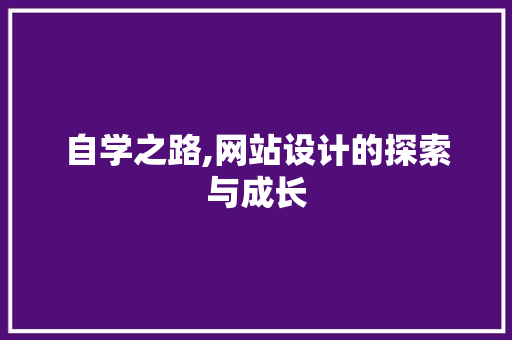 自学之路,网站设计的探索与成长