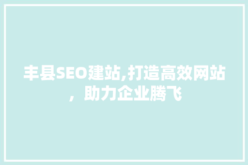 丰县SEO建站,打造高效网站，助力企业腾飞