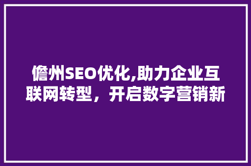 儋州SEO优化,助力企业互联网转型，开启数字营销新篇章