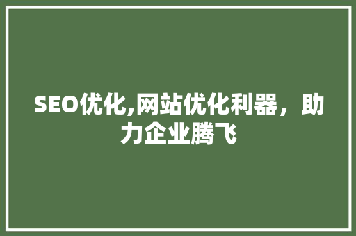 SEO优化,网站优化利器，助力企业腾飞 SEO优化,网站优化利器，助力企业腾飞 神马SEO