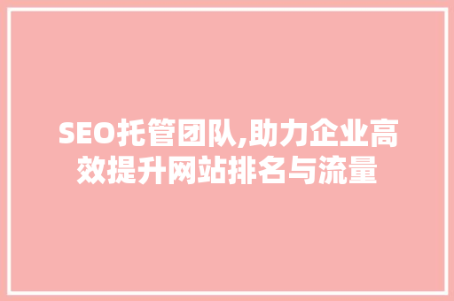 SEO托管团队,助力企业高效提升网站排名与流量 SEO托管团队,助力企业高效提升网站排名与流量 必应SEO