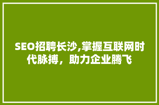 SEO招聘长沙,掌握互联网时代脉搏，助力企业腾飞 SEO招聘长沙,掌握互联网时代脉搏，助力企业腾飞 神马SEO