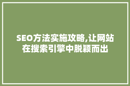 SEO方法实施攻略,让网站在搜索引擎中脱颖而出 SEO方法实施攻略,让网站在搜索引擎中脱颖而出 百度SEO