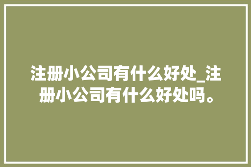 注册小公司有什么好处_注册小公司有什么好处吗。 注册小公司有什么好处_注册小公司有什么好处吗。 网站建设公司