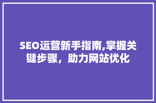 SEO运营新手指南,掌握关键步骤，助力网站优化 SEO运营新手指南,掌握关键步骤，助力网站优化 SEO关键词