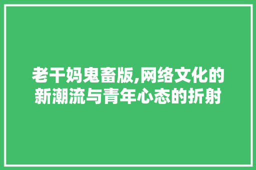 老干妈鬼畜版,网络文化的新潮流与青年心态的折射