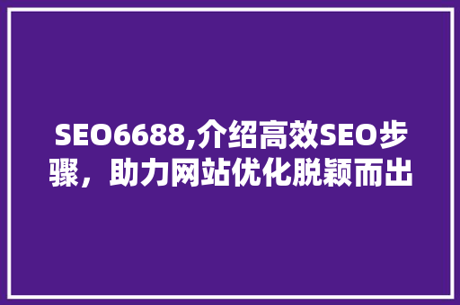 SEO6688,介绍高效SEO步骤，助力网站优化脱颖而出 SEO6688,介绍高效SEO步骤，助力网站优化脱颖而出 网站建设公司