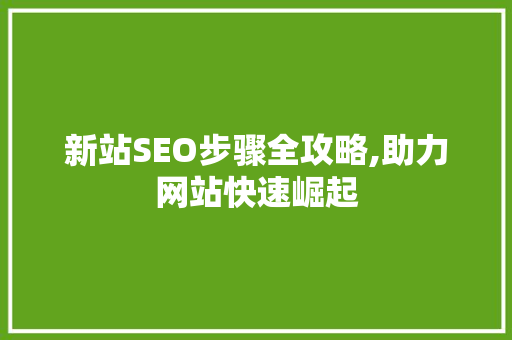新站SEO步骤全攻略,助力网站快速崛起 新站SEO步骤全攻略,助力网站快速崛起 搜狗SEO