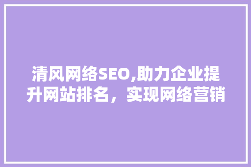 清风网络SEO,助力企业提升网站排名，实现网络营销新突破 清风网络SEO,助力企业提升网站排名，实现网络营销新突破 网站建设公司