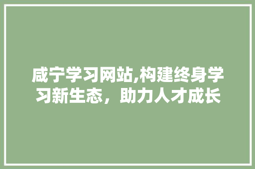 咸宁学习网站,构建终身学习新生态，助力人才成长 必应SEO