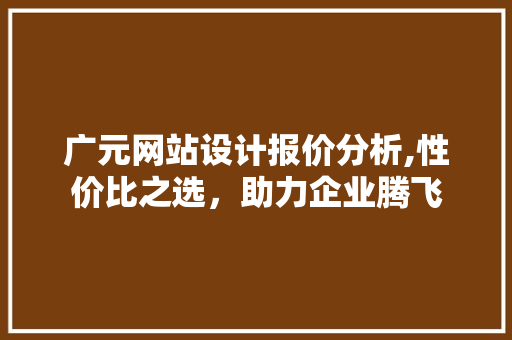 广元网站设计报价分析,性价比之选，助力企业腾飞 广元网站设计报价分析,性价比之选，助力企业腾飞 百度SEO
