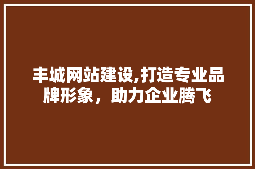丰城网站建设,打造专业品牌形象，助力企业腾飞