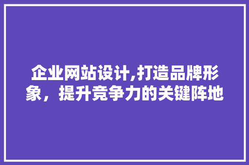 企业网站设计,打造品牌形象，提升竞争力的关键阵地 企业网站设计,打造品牌形象，提升竞争力的关键阵地 SEO关键词
