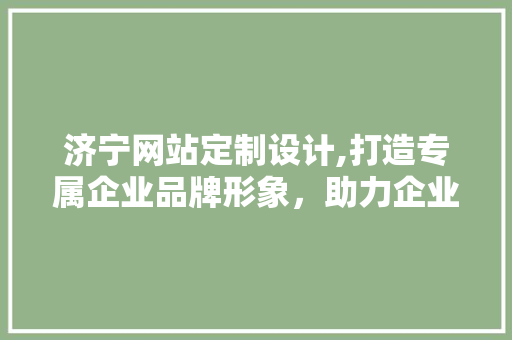 济宁网站定制设计,打造专属企业品牌形象，助力企业腾飞