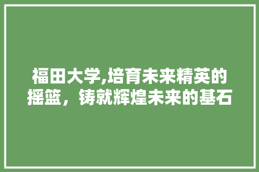 福田大学,培育未来精英的摇篮，铸就辉煌未来的基石 福田大学,培育未来精英的摇篮，铸就辉煌未来的基石 必应SEO
