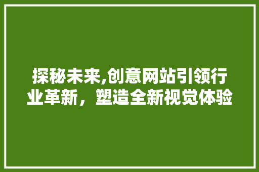 探秘未来,创意网站引领行业革新,塑造全新视觉体验 SEO关键词 探秘未来,创意网站引领行业革新,塑造全新视觉体验 探秘未来,创意网站引领行业革新,塑造全新视觉体验 SEO关键词